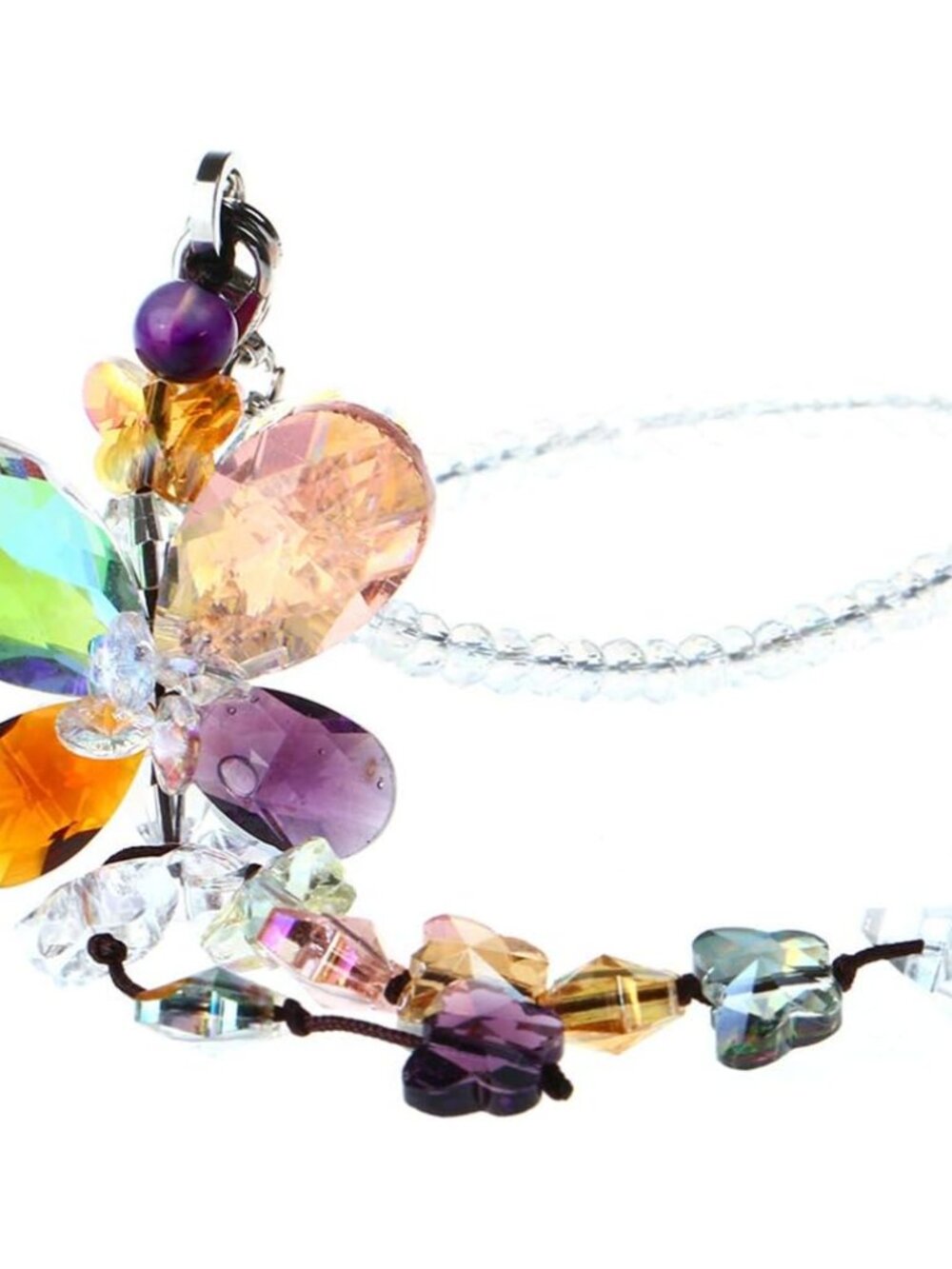 Colorful Crystal Car Charm Rear View Mirror Hanging Suncatcher Prism Decor